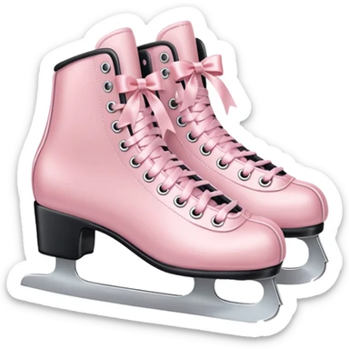 two pastel pink ice skates with bows sticker