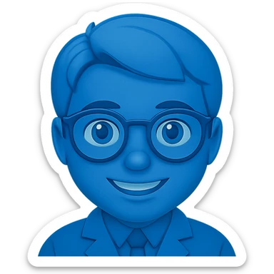 An eye doctor emoji in emoji style with a blue color sticker