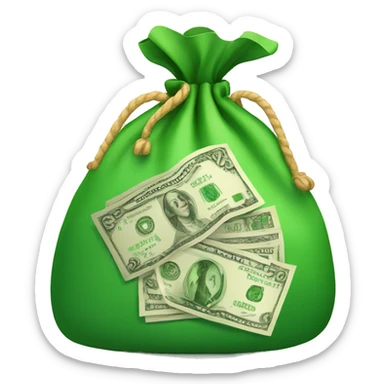 Money bag with green dollar sign sticker