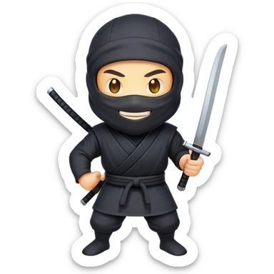 Clash of Clans aesthetic Cheerful Ninja Portrait Emoji, With a bright, confident smile and an alert, relaxed stance, showcasing a streamlined, masked figure with expressive eyes radiating calm determination in natural skin tone, Simplified yet expressive features, highly detailed, glowing with a soft, luminous nocturnal glow, high shine, upbeat and stealthily noble, stylized with an air of modern martial elegance, soft glowing outline, capturing the essence of a cheerful ninja ready for epic covert quests! sticker