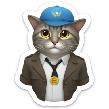 un chat jouant du pipo sticker