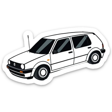 Volkswagen Golf 4 yellow sticker