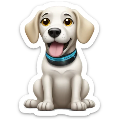 Dog listening to music  sticker