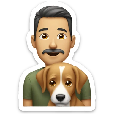 man kisses dog sticker