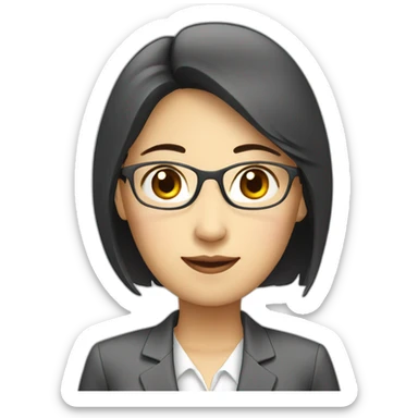 lady office worker asian sticker
