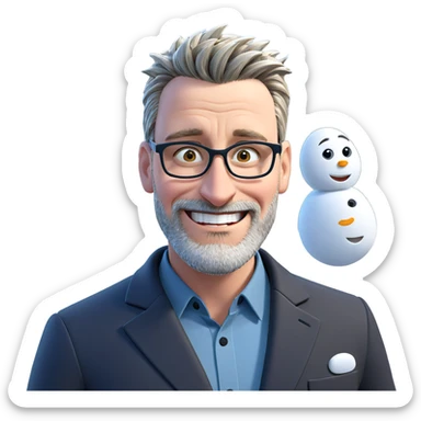 smiling boy in snowy outdoors sticker