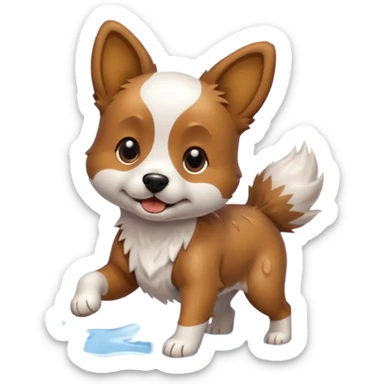 dog shaking off water, like a blur of fur sticker