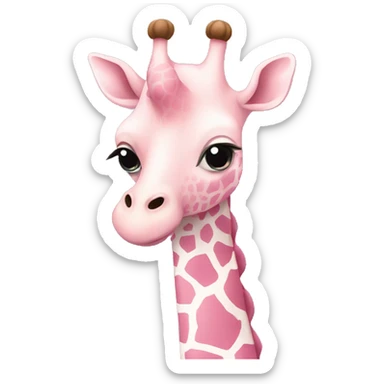 Pastel pink giraffe sticker