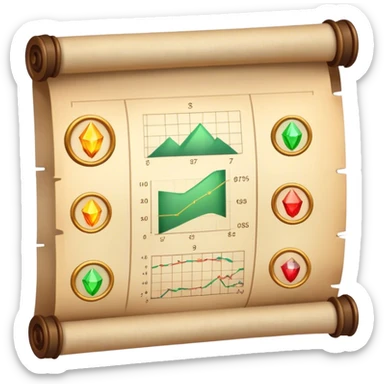 magicspell scrolls with trading charts on the screen sticker