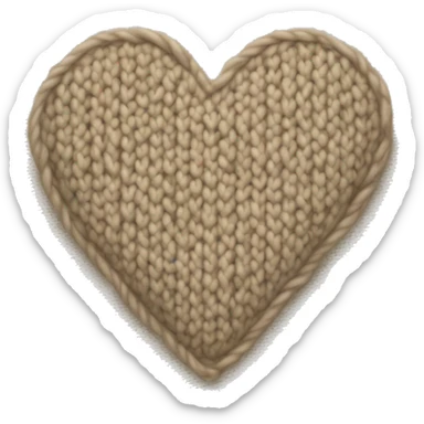 Knitted beige heart sticker