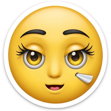 Rolling eyes emoji with lashes sticker