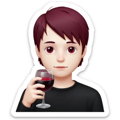 Bebendo vinho emo adolescente masculino sticker