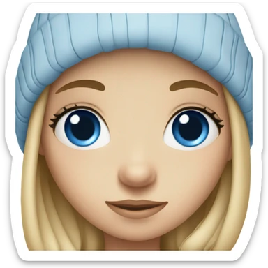 A girl in winter clothes with blue eyes sticker