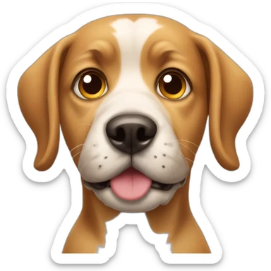 dog which has eye sized half of emoji sticker