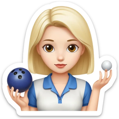 Girl playing bowling sticker