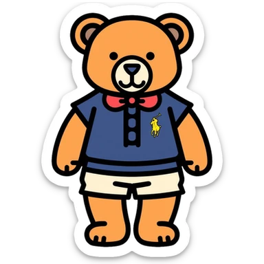 Ralph Lauren Polo Bear teddy bear mascot sticker