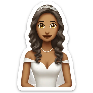 novia de boda con el pelo cafe sticker