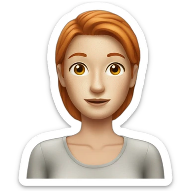 Older Redhead with freckles and straight hair sticker