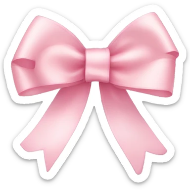 light pink ribbon bow sticker