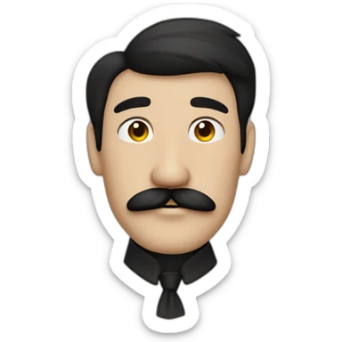 Hombre moreno chino con bigote color negro sticker