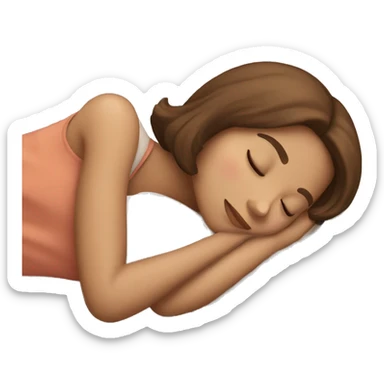 Brown hair girl sleeping  sticker
