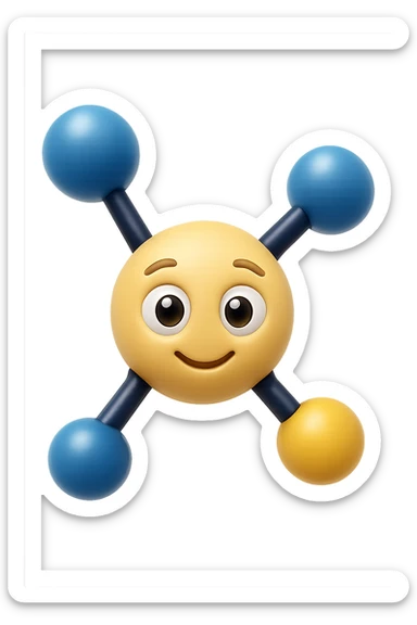 emoji stile iphone in 3d di istamina molecola con occhi con la parte bianca pure, iperrealistico 4k sticker