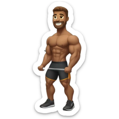 a muscular man in the gym sticker