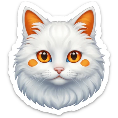 hazme un gato blanco con manchas naranjas y ojos azules sticker