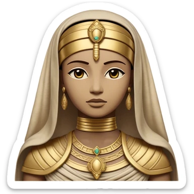 Cinematic Noble Mummy Portrait Emoji, Regal and timeless, with a meticulously wrapped, ancient form in muted earth tones accented by faded gold, exuding an air of forgotten majesty and solemn duty, simplified yet elegant with intricate bandage details, highly detailed and softly glowing, evoking the dignified mystery of an eternal sentinel guarding long-lost secrets! sticker