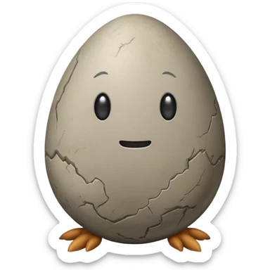 a stone egg, has two leg and arms sticker