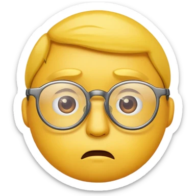 Make a confused emoji with glasses down sticker