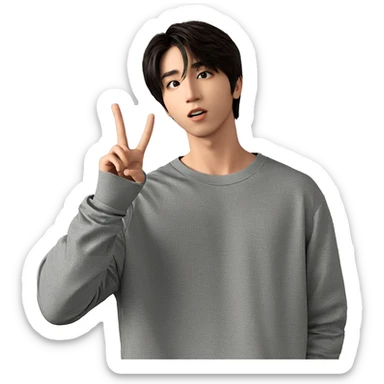 contemplative boy against brick wall sticker