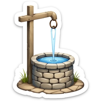 a water well - simple, traditional, no fancy superstructure sticker