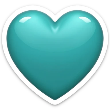 teal colored heart sticker