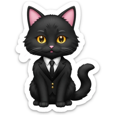𝐦𝐚𝐠𝐢𝐜 𝐜𝐚𝐭 𝐰𝐢𝐭𝐡 𝐛𝐥𝐚𝐜𝐤 𝐬𝐮𝐢𝐭 sticker