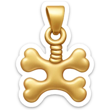 Golden bone-shaped Pendant  sticker