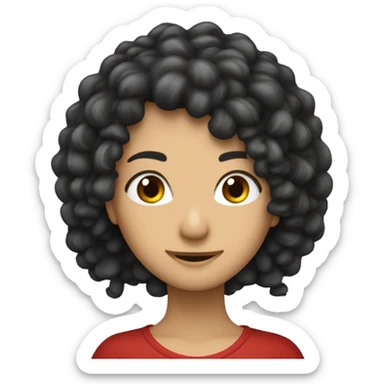 cabelo muito muito muito muito longo e liso muito liso pele bege claro com um peixe vermelho e um coelho preto sticker