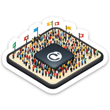 a crowd-gathering plaza sticker