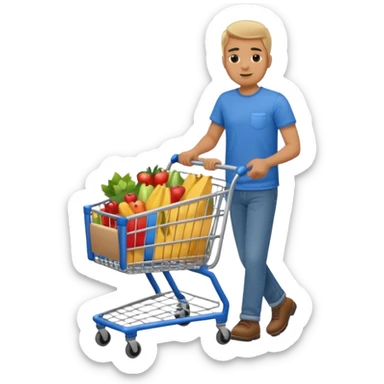 man-with-a-shopping-cart-full-body sticker