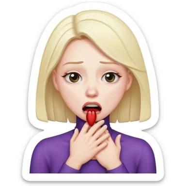 female choking myself sticker