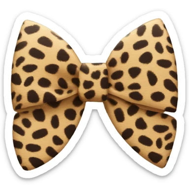 leopard print bow sticker