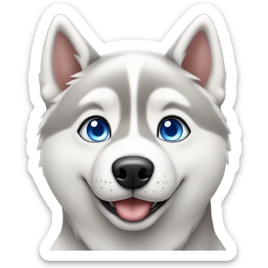 Siberian husky with blue eyes sticker