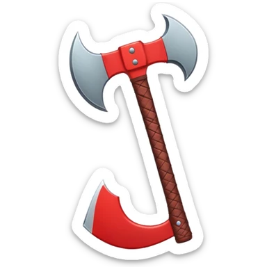 red fantasy axe, meaning being aggressive, attack sticker