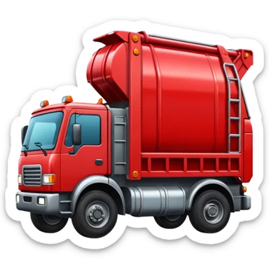 garbage truck red sticker