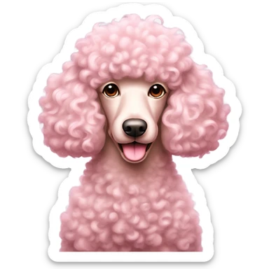Pink poodle  sticker