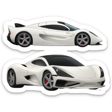 Side view of Morticia Addams super hypercar. 1car sticker