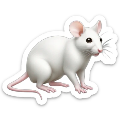 white-mouse，small-eyes,-on-all-fours，full-body，lateral-view sticker