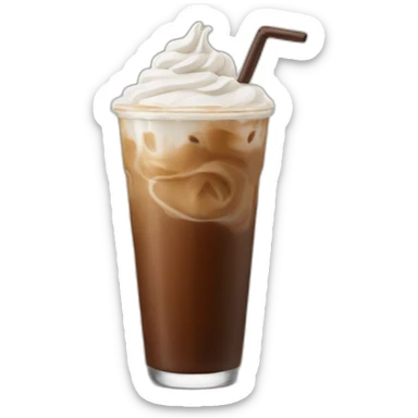 Iced coffee with whipped cream  sticker