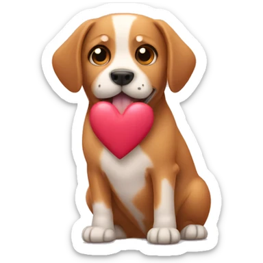dog with hearts sticker