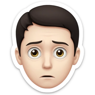 realistic half-length portrait of a scared man sticker